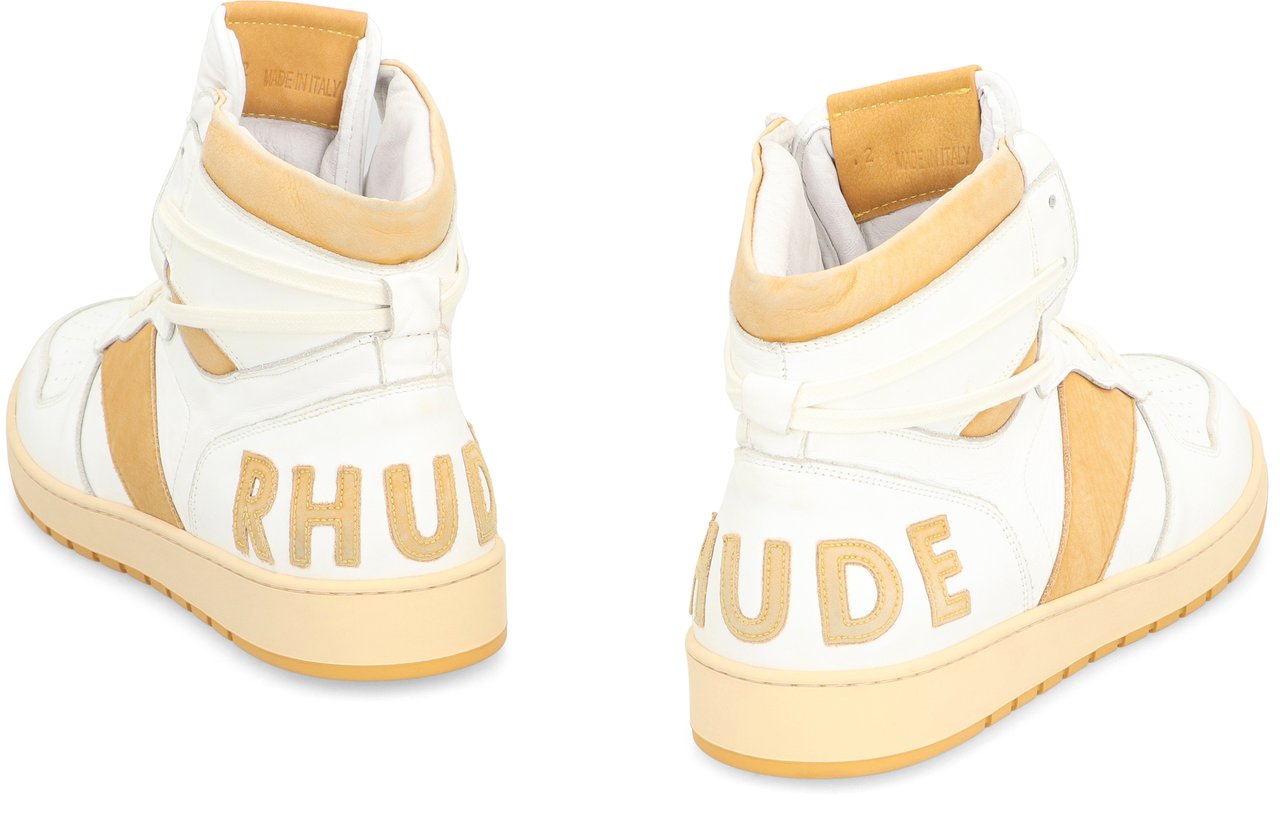 Rhude Rhecess leather high-top sneakers Wit