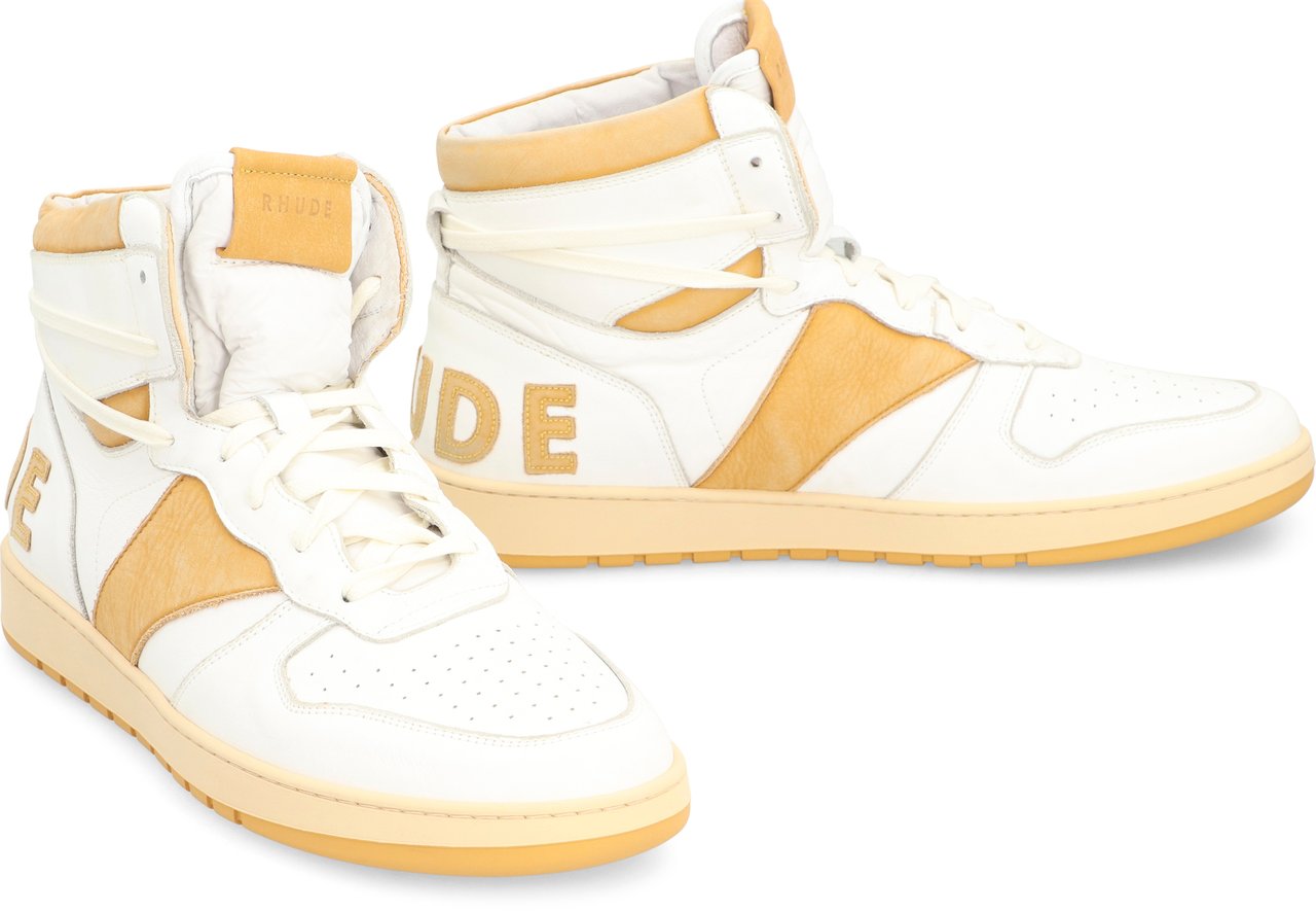 Rhude Rhecess leather high-top sneakers Wit