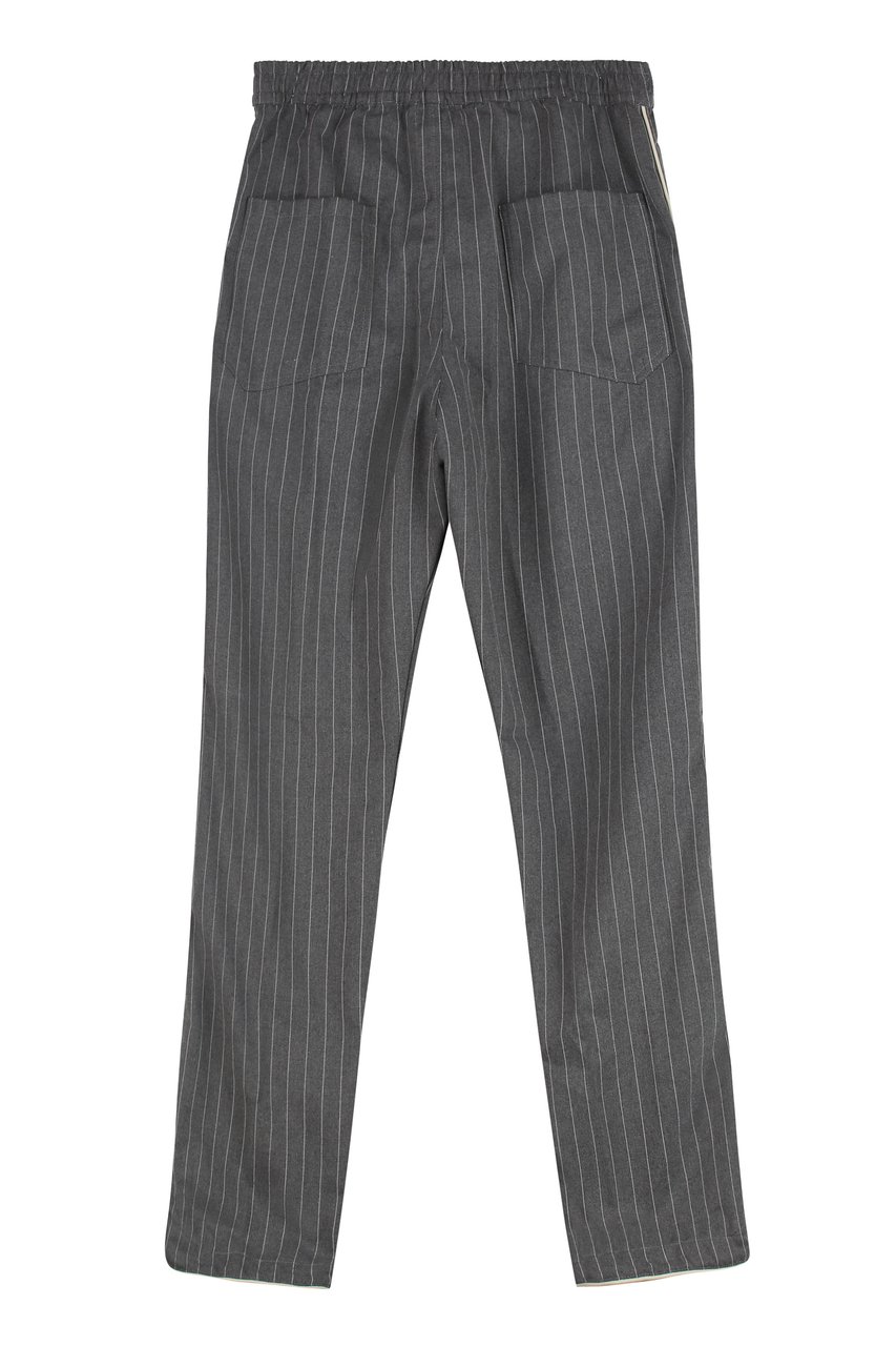 Rhude Cropped pinstripe-motif trousers Grijs