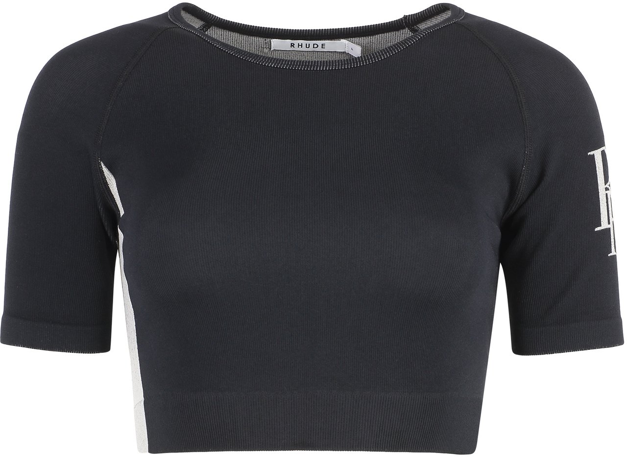 Rhude Crop-top with logo Zwart