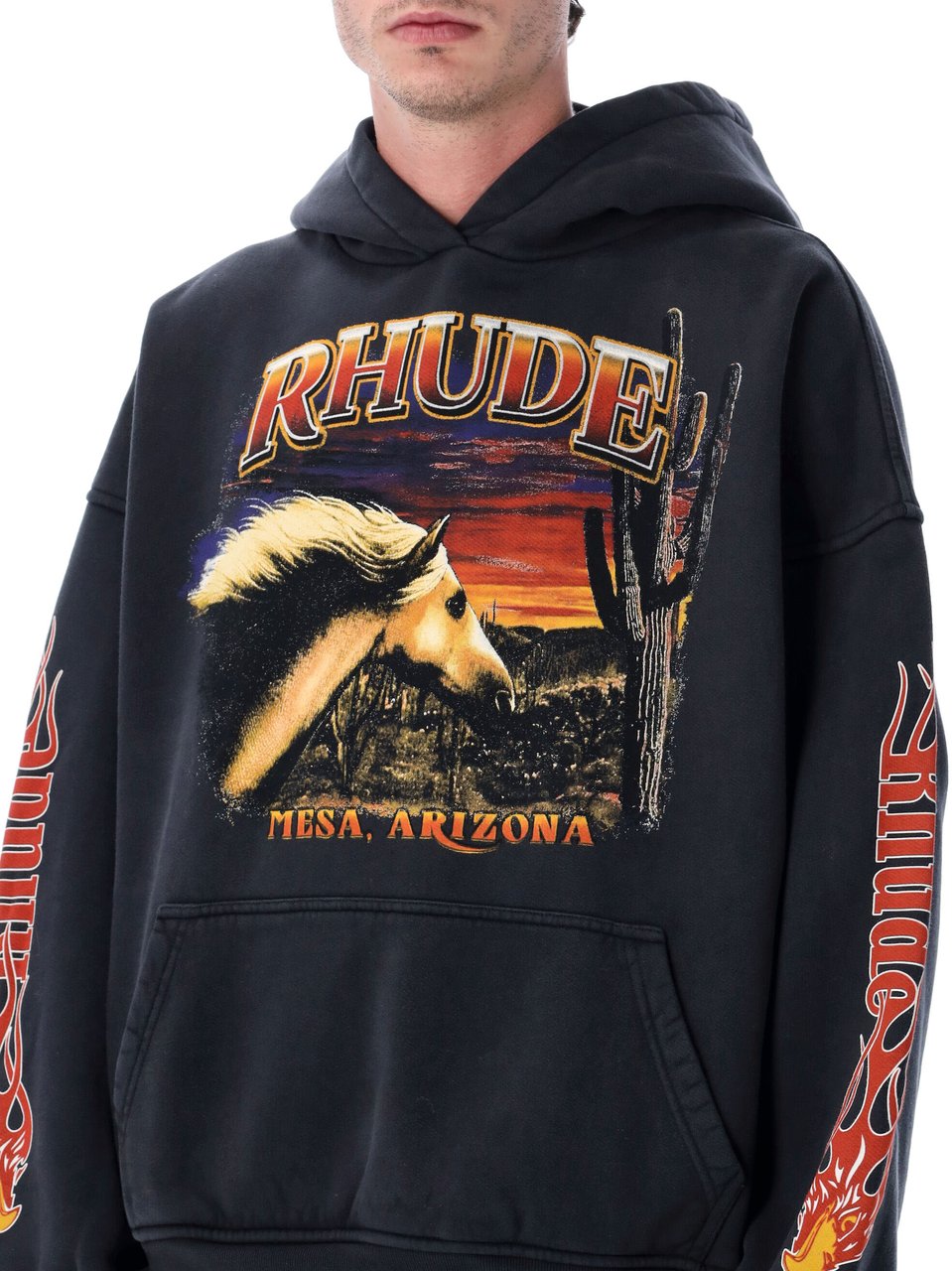 Rhude Mesa Stallion Hoodie Vintage Black Zwart