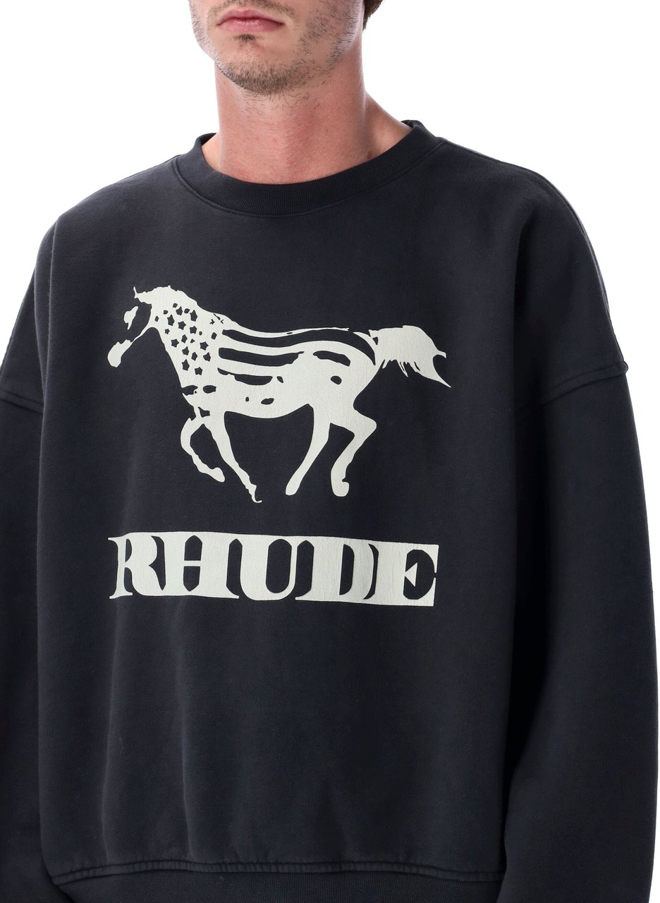 Rhude Dinero Crewneck Vintage Black Zwart