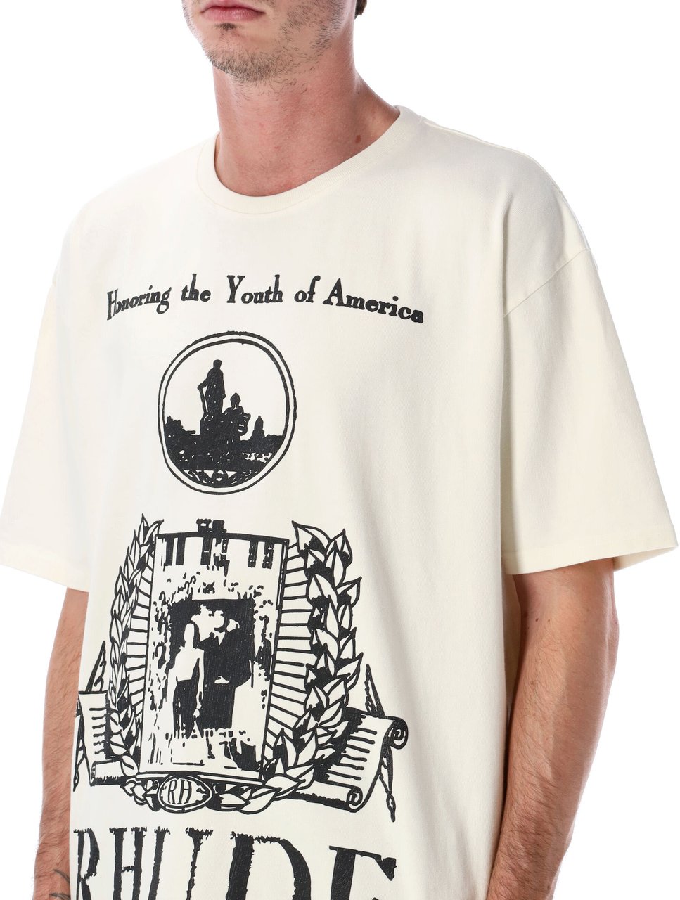 Rhude Youth Of America Tee Vintage White Wit
