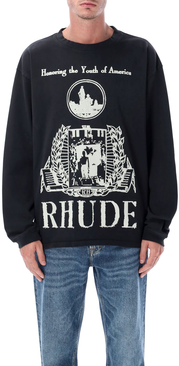 Rhude Youth Of America L/S Tee Vintage Black Zwart