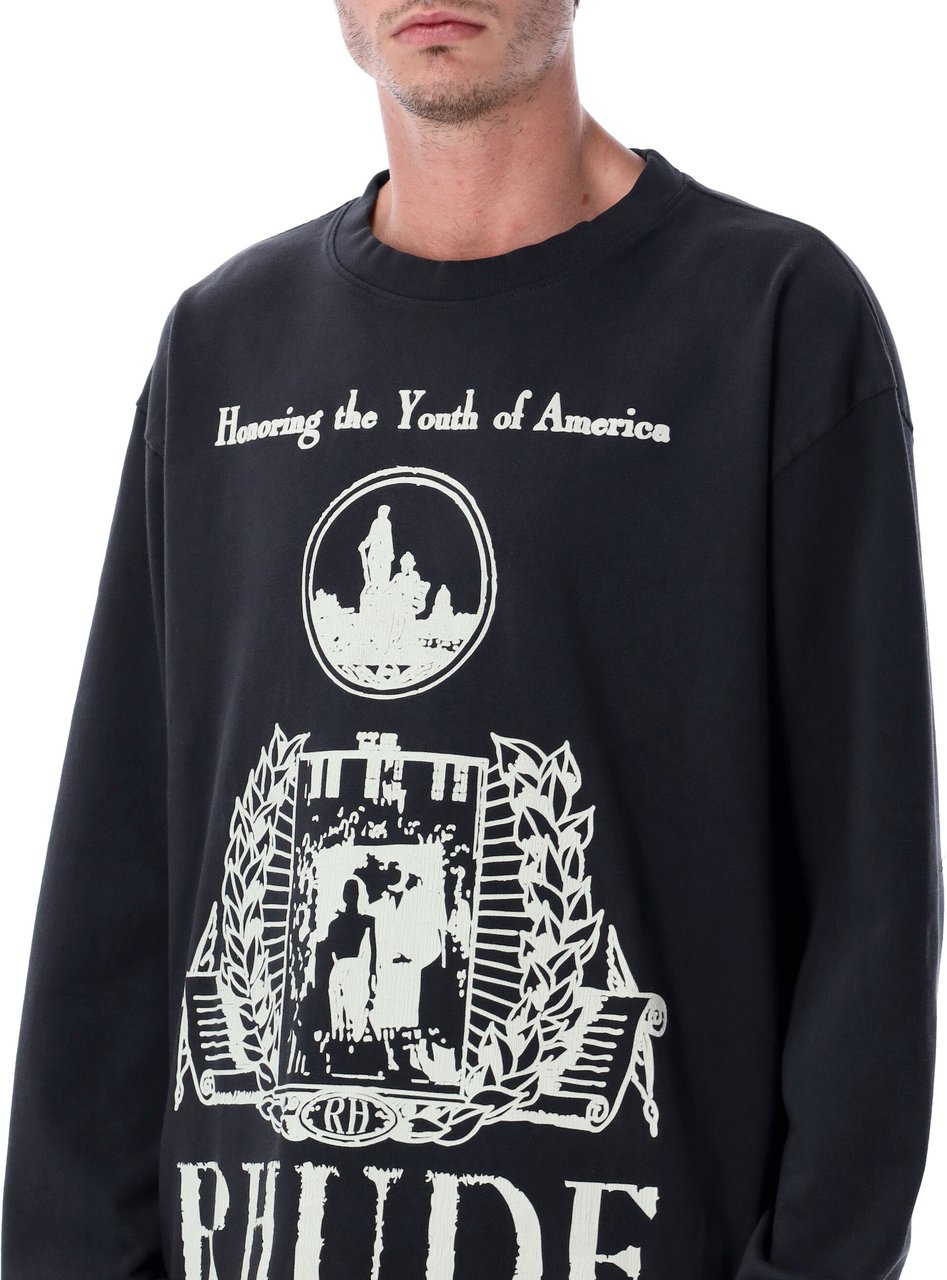 Rhude Youth Of America L/S Tee Vintage Black Zwart