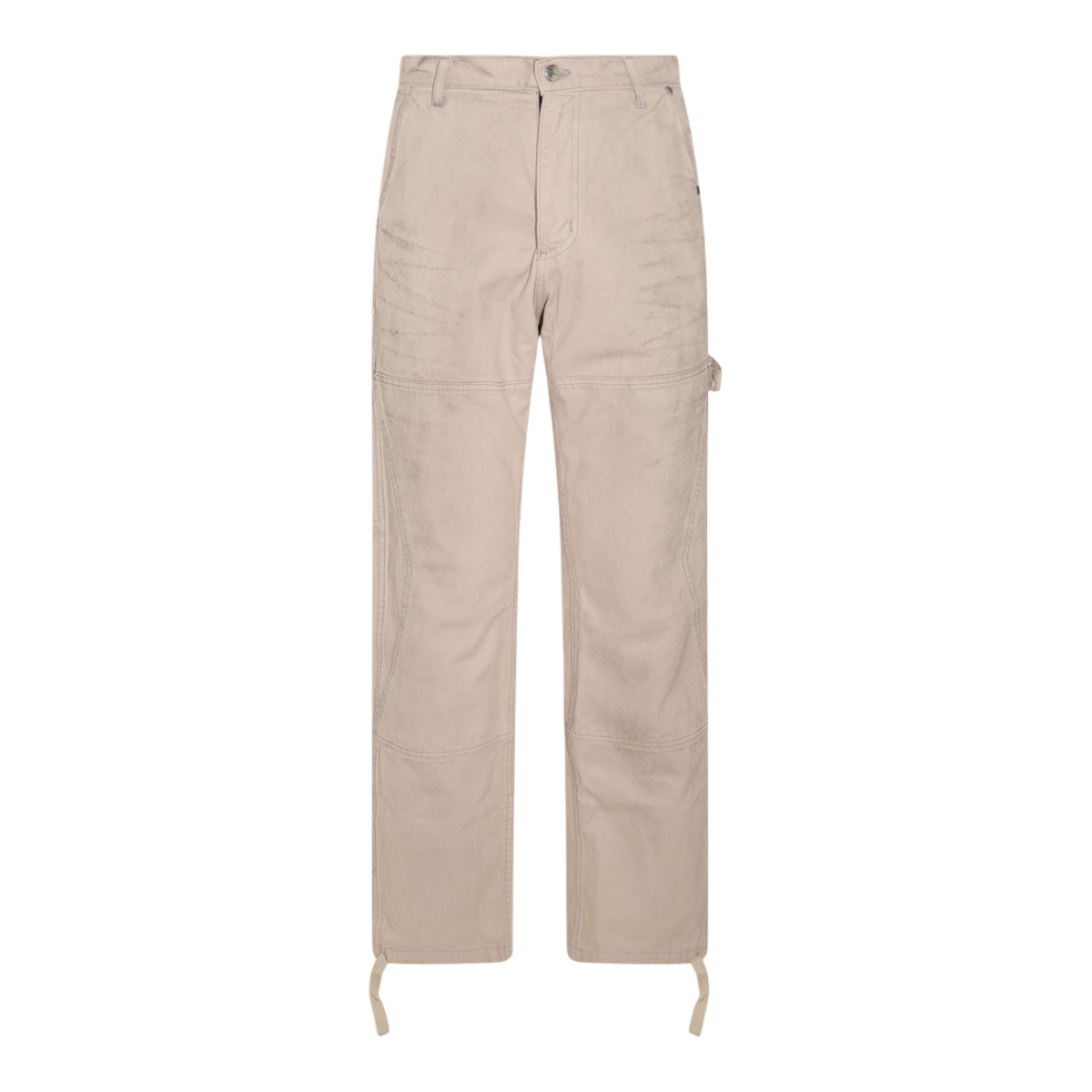 Rhude High-Waisted Straight-Leg Utility Pants With Adjustable Hem Ties Neutraal