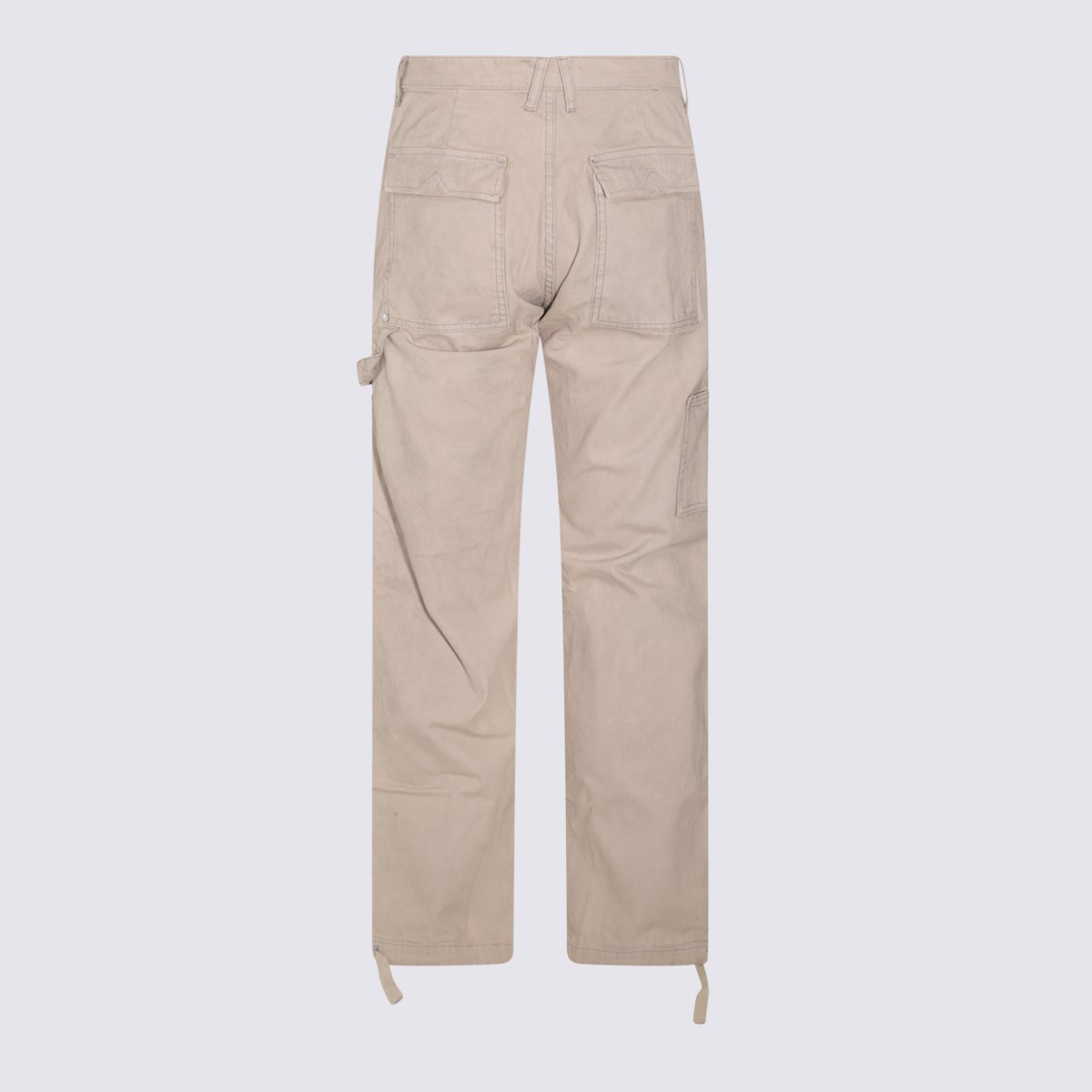 Rhude High-Waisted Straight-Leg Utility Pants With Adjustable Hem Ties Neutraal