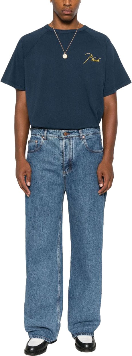 Rhude T-Shirts And Polos Blue Blauw