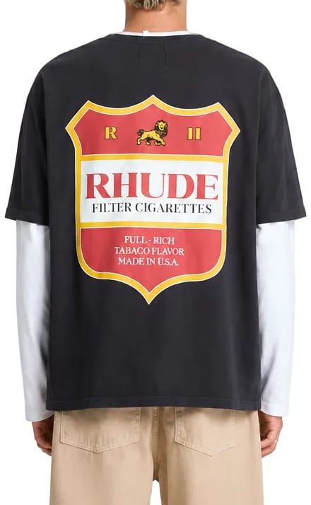 Rhude FILTARO CREST TEE VINTAGE BLACK / RED / YELLOW Divers