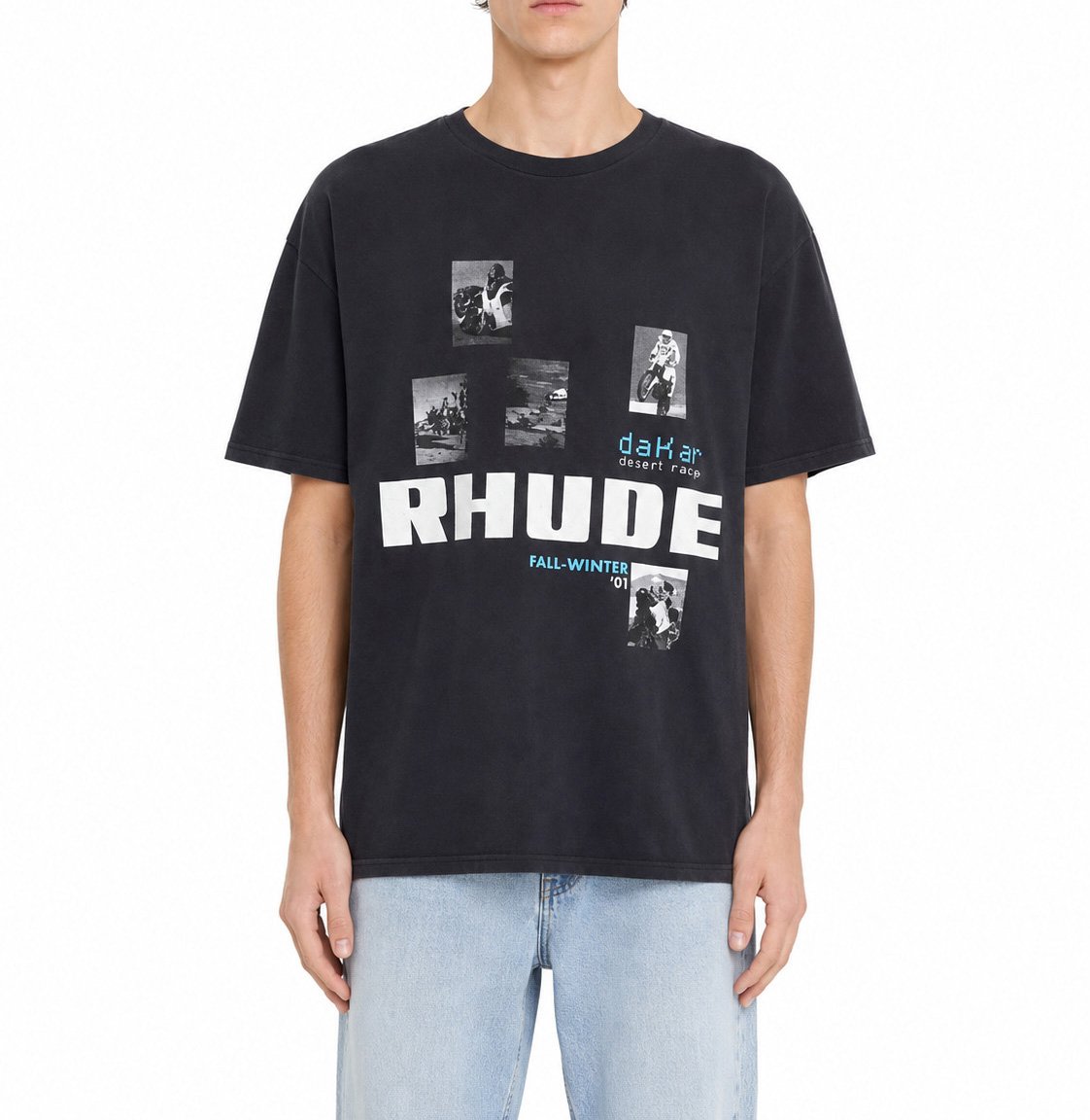 Rhude WINTER 91 RALLYE TEE VINTAGE BLACK / WHITE / BLUE Divers