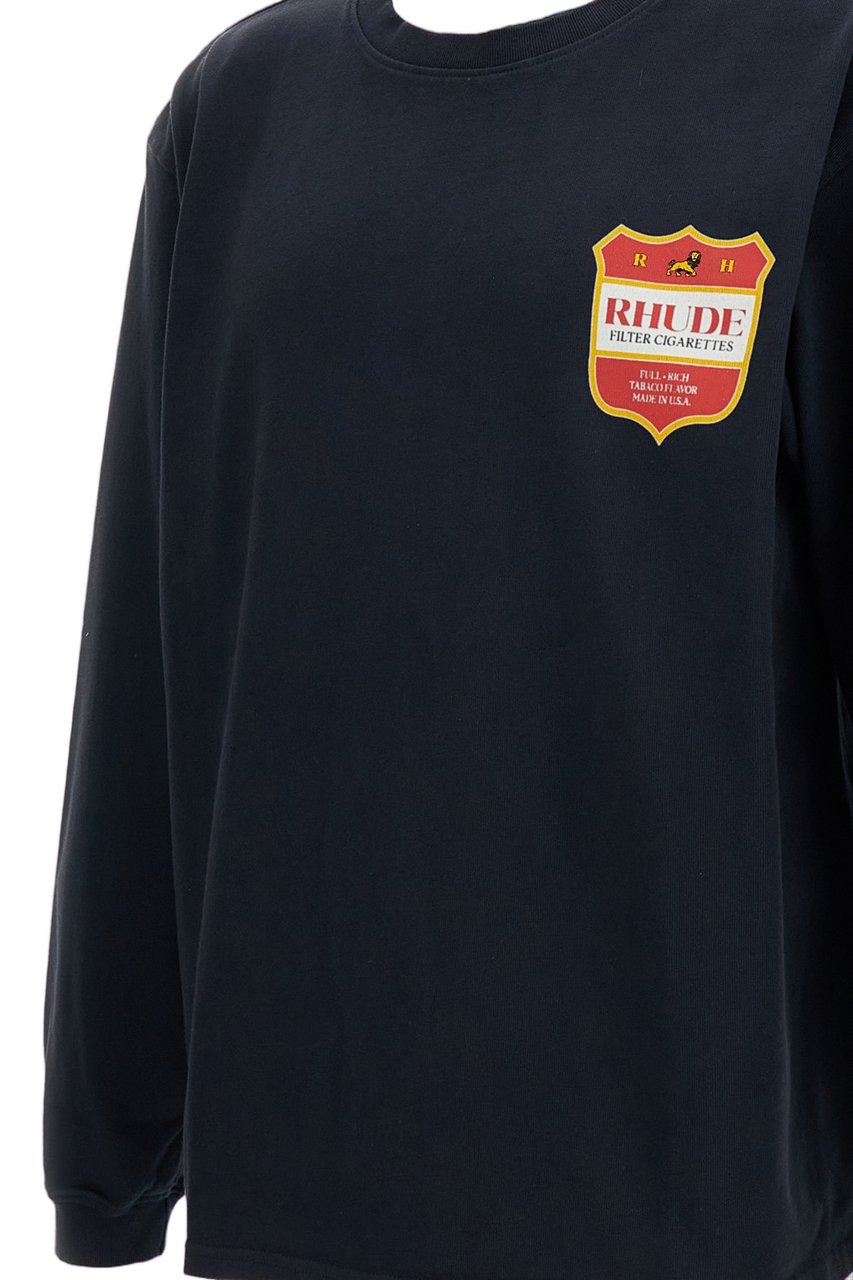 Rhude Black Filtaro Crest Washed Cotton Shirt Zwart