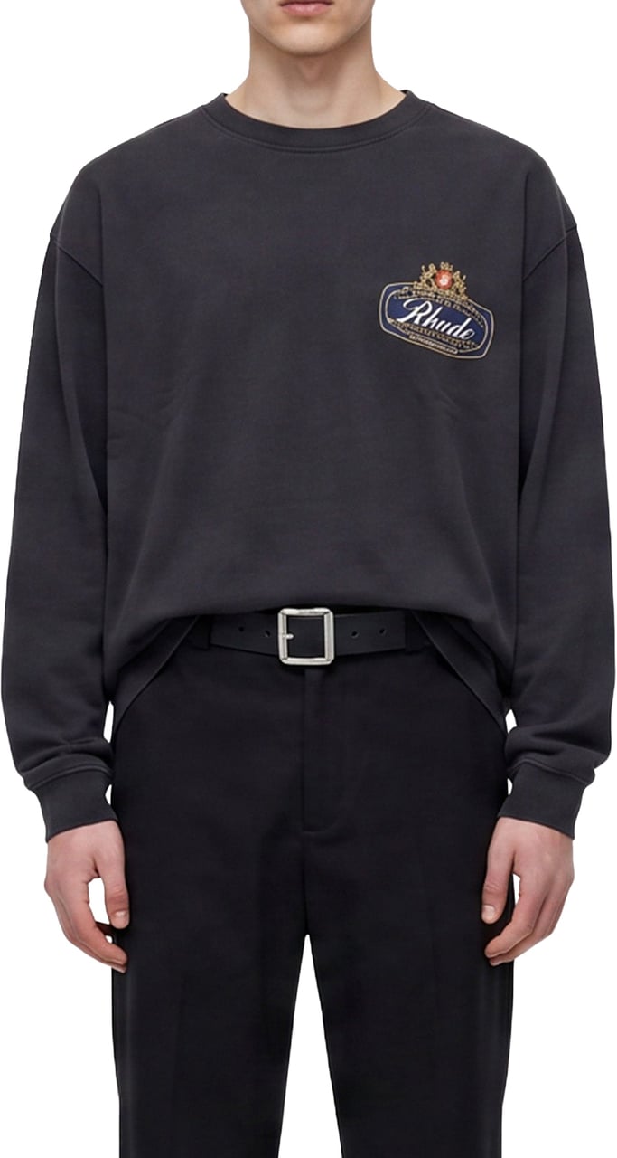 RHUDE SAFARI CREST LS TEE VTG BLK VINTAGE BLACK / BLUE / RED Divers