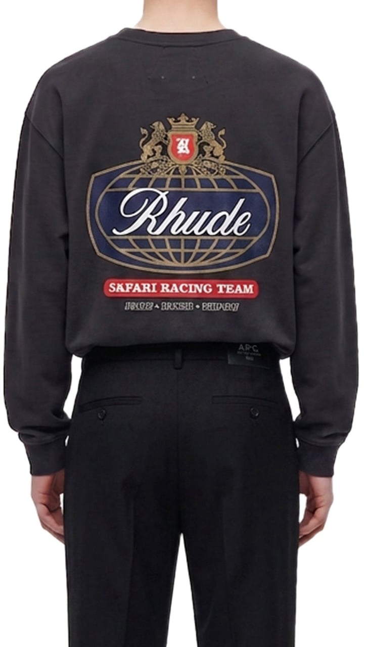 RHUDE SAFARI CREST LS TEE VTG BLK VINTAGE BLACK / BLUE / RED Divers