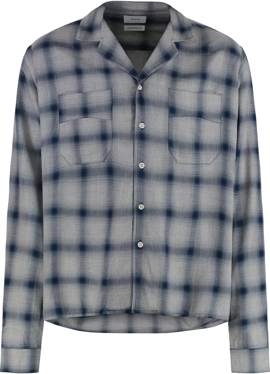 Rhude Checked cotton shirt Blauw