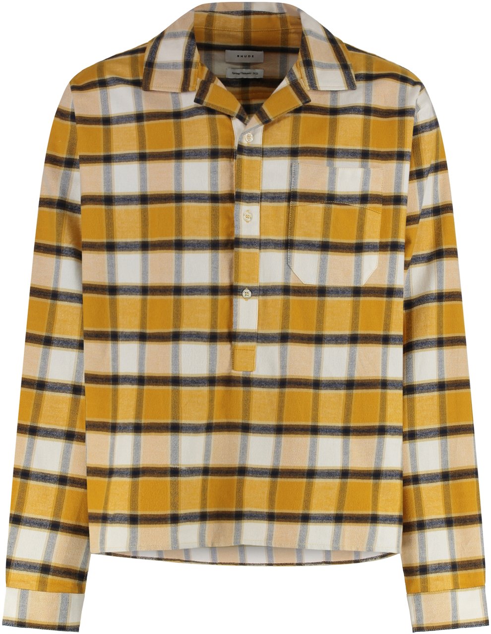 Rhude Checked cotton shirt Geel