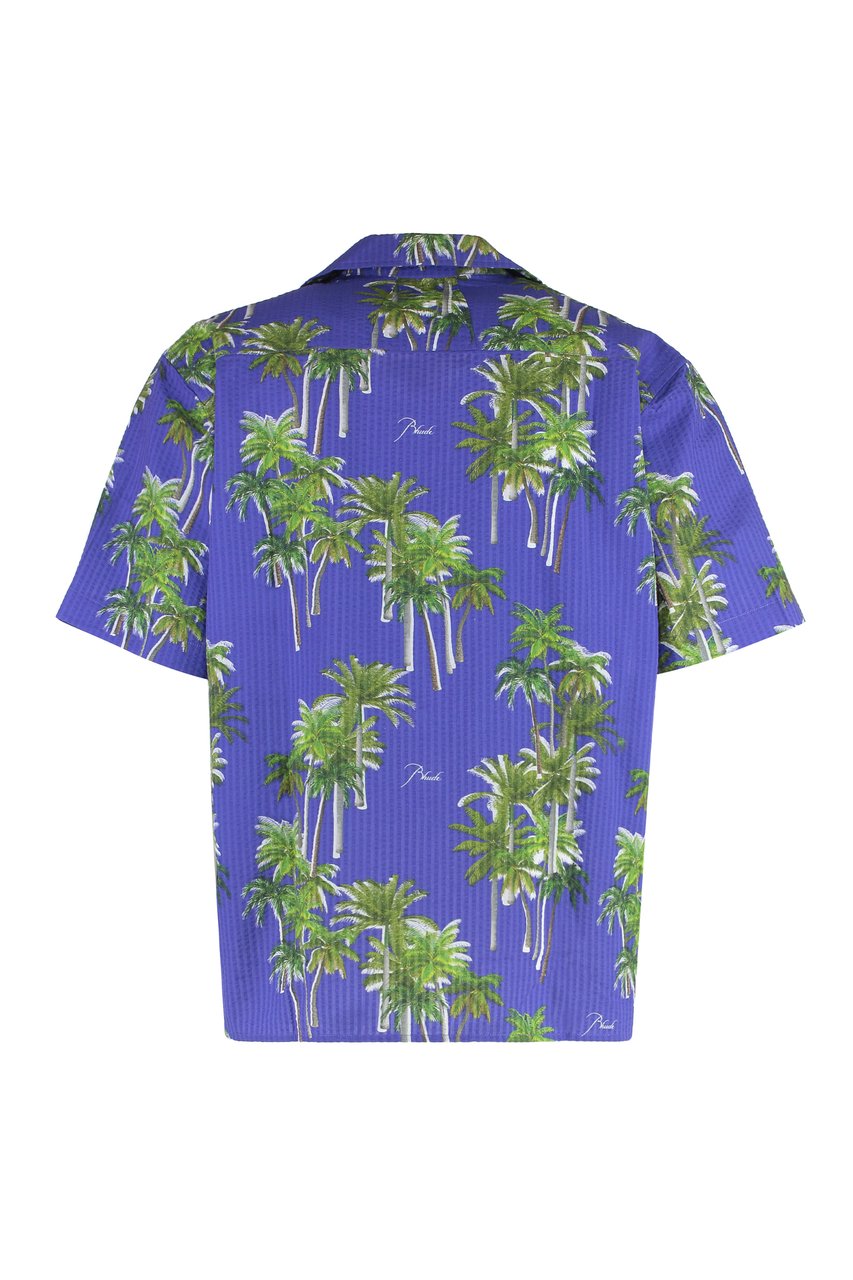 Rhude Printed short sleeved shirt Blauw