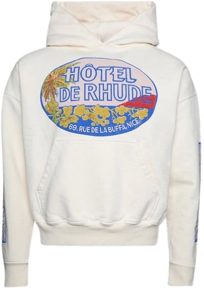 Rhude Rhude Hotel Hoodie 'Vintage White' Wit