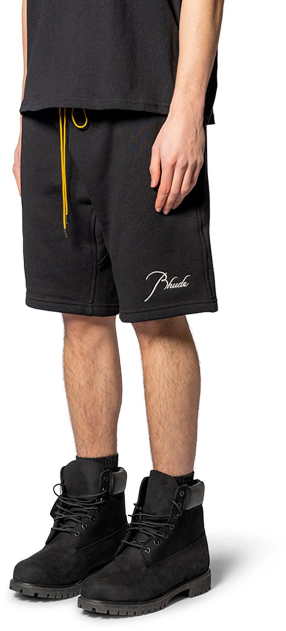 Rhude CLASSIQUE SWEATSHORT BLACK/ WHITE Zwart