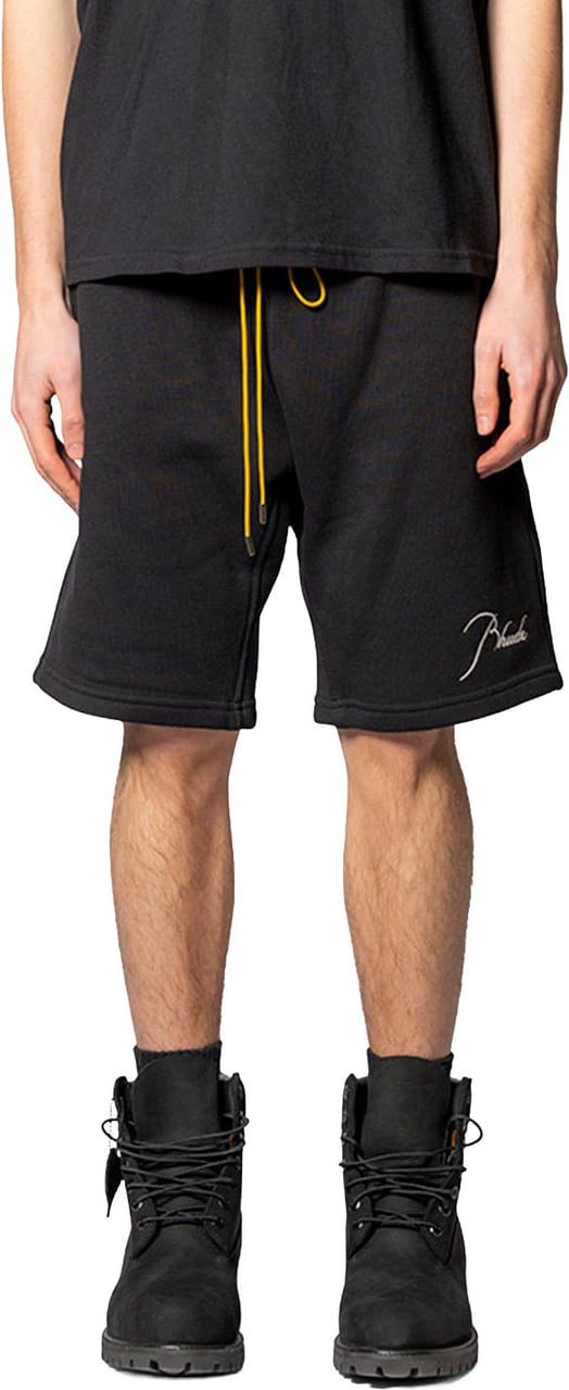 Rhude CLASSIQUE SWEATSHORT BLACK/ WHITE Zwart