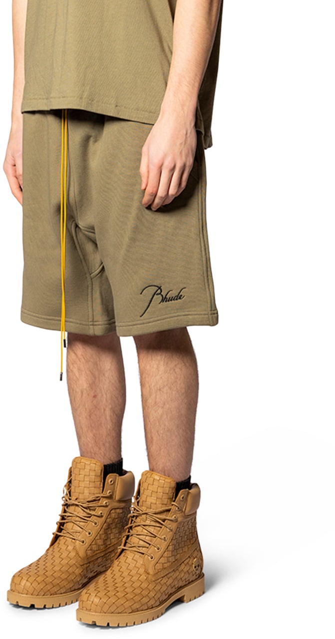 Rhude CLASSIQUE SWEATSHORT MOSS GREEN / BLACK Groen