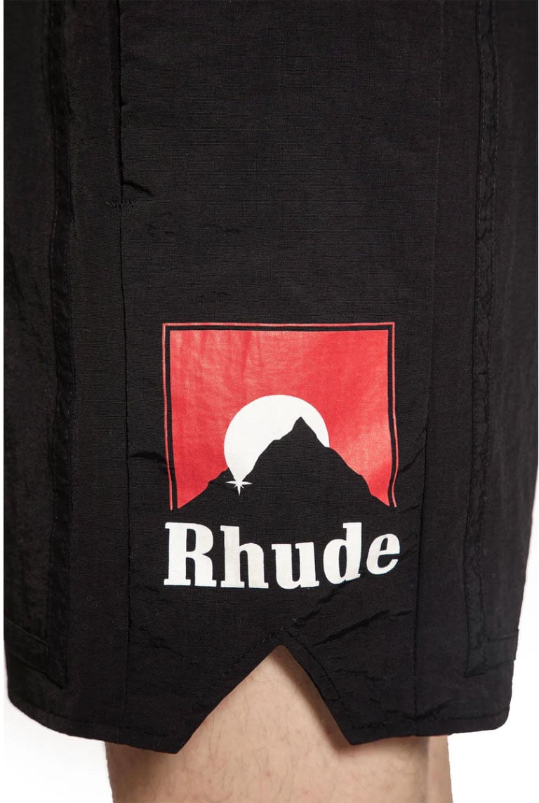 RHUDE MOONLIGHT LOGO SHORT BLACK / RED / WHITE Divers