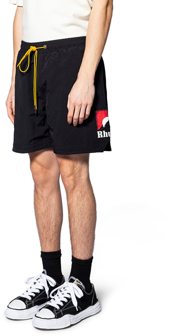 Rhude MOONLIGHT LOGO SHORT BLACK / RED / WHITE Zwart