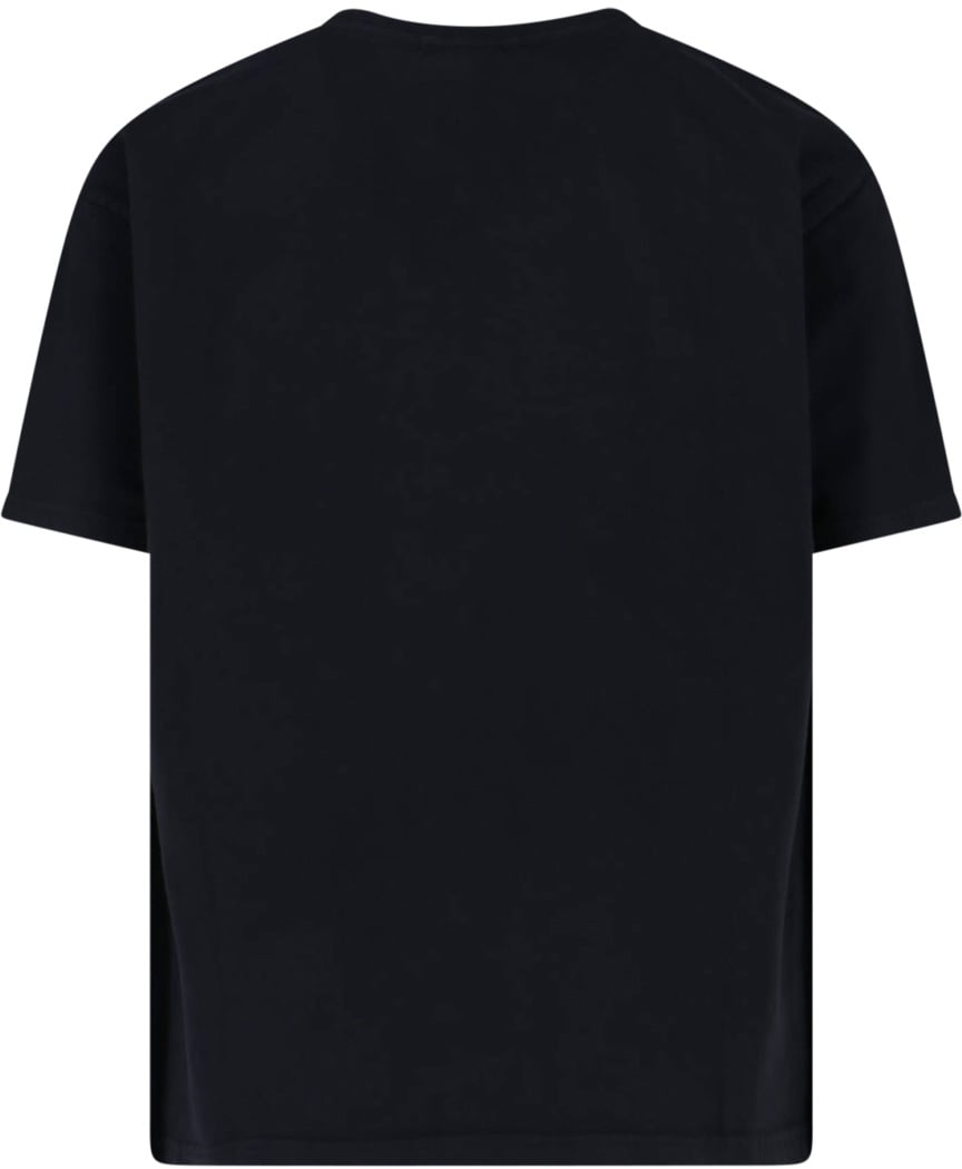 Rhude Minimalist Black T-Shirt With Crew Neckline Zwart