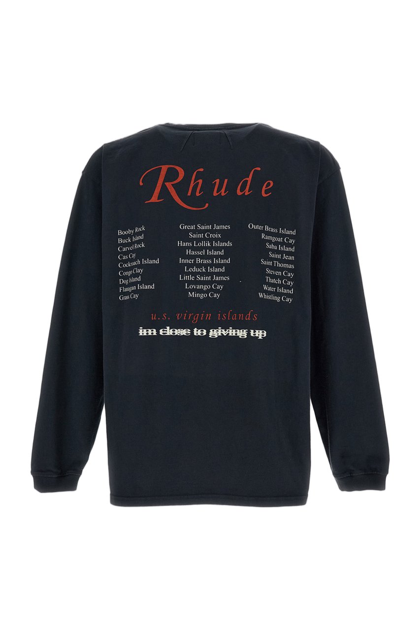 Rhude Black Regatta Cotton Printed T-Shirt Zwart