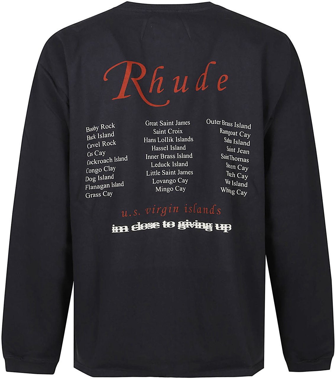 Rhude Usvi Regatta Tour Long Sleeve T-shirt Black Zwart