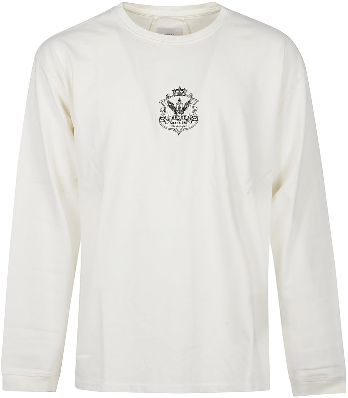 Rhude Grand Cru Crest Long Sleeve T-shirt White Wit