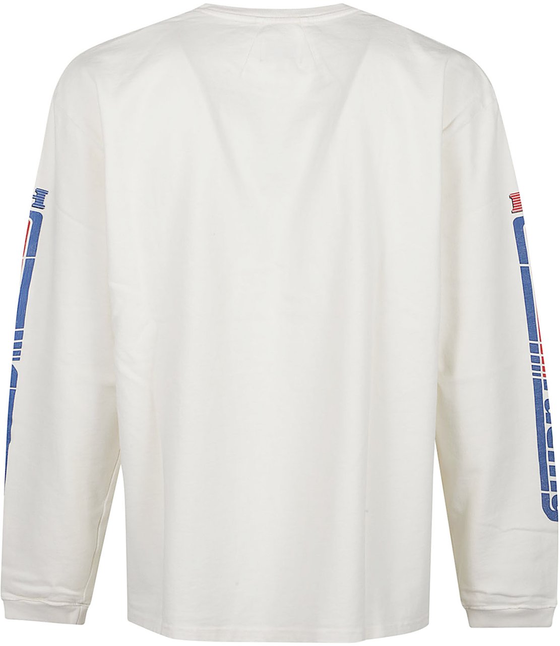 Rhude Split Petrol Logo Long Sleeve T-shirt White Wit