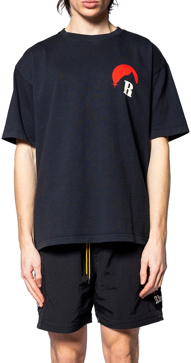 Rhude MOONLIGHT REGATTA TEE VINTAGE BLACK/ RED/ BLUE Zwart