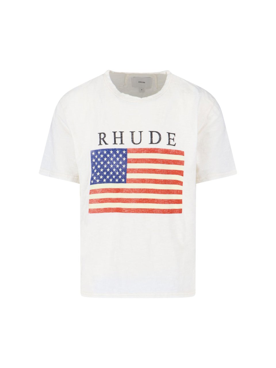 Rhude Classic White T-Shirt With Minimalist Design Wit