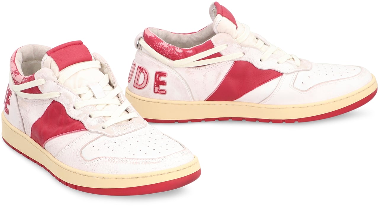 Rhude Rhecess leather low-top sneakers Wit