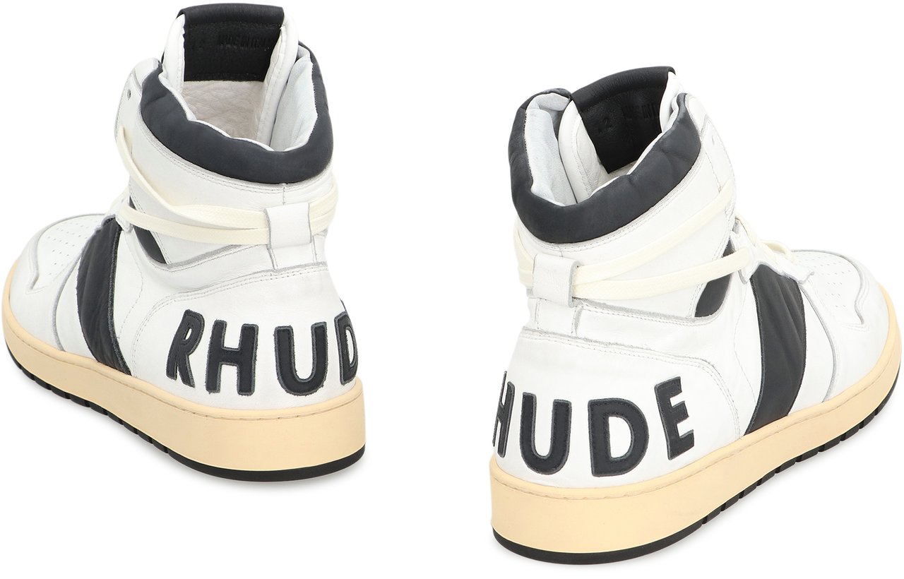 Rhude Rhecess leather high-top sneakers Wit