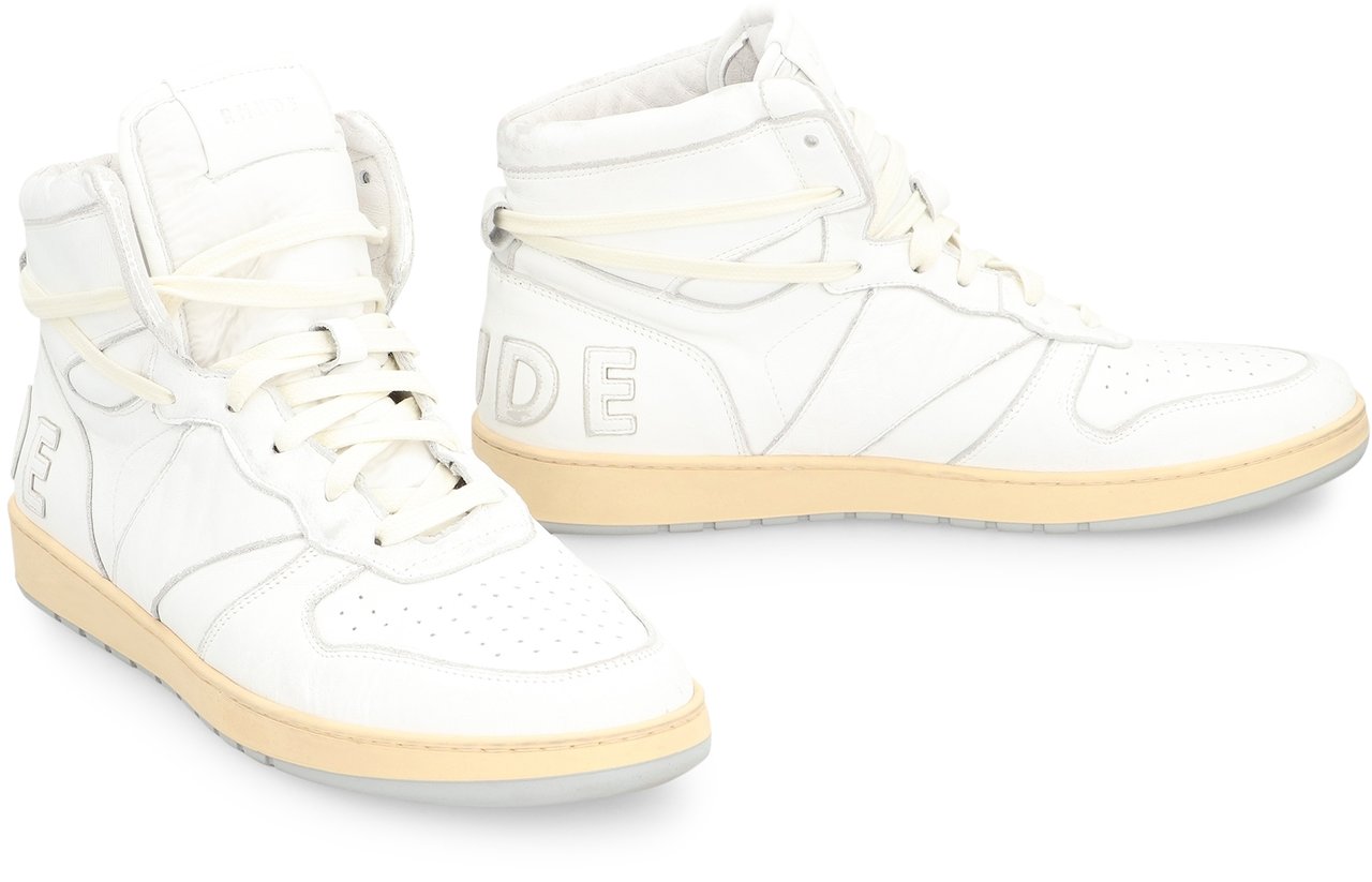 Rhude Rhecess leather high-top sneakers Wit
