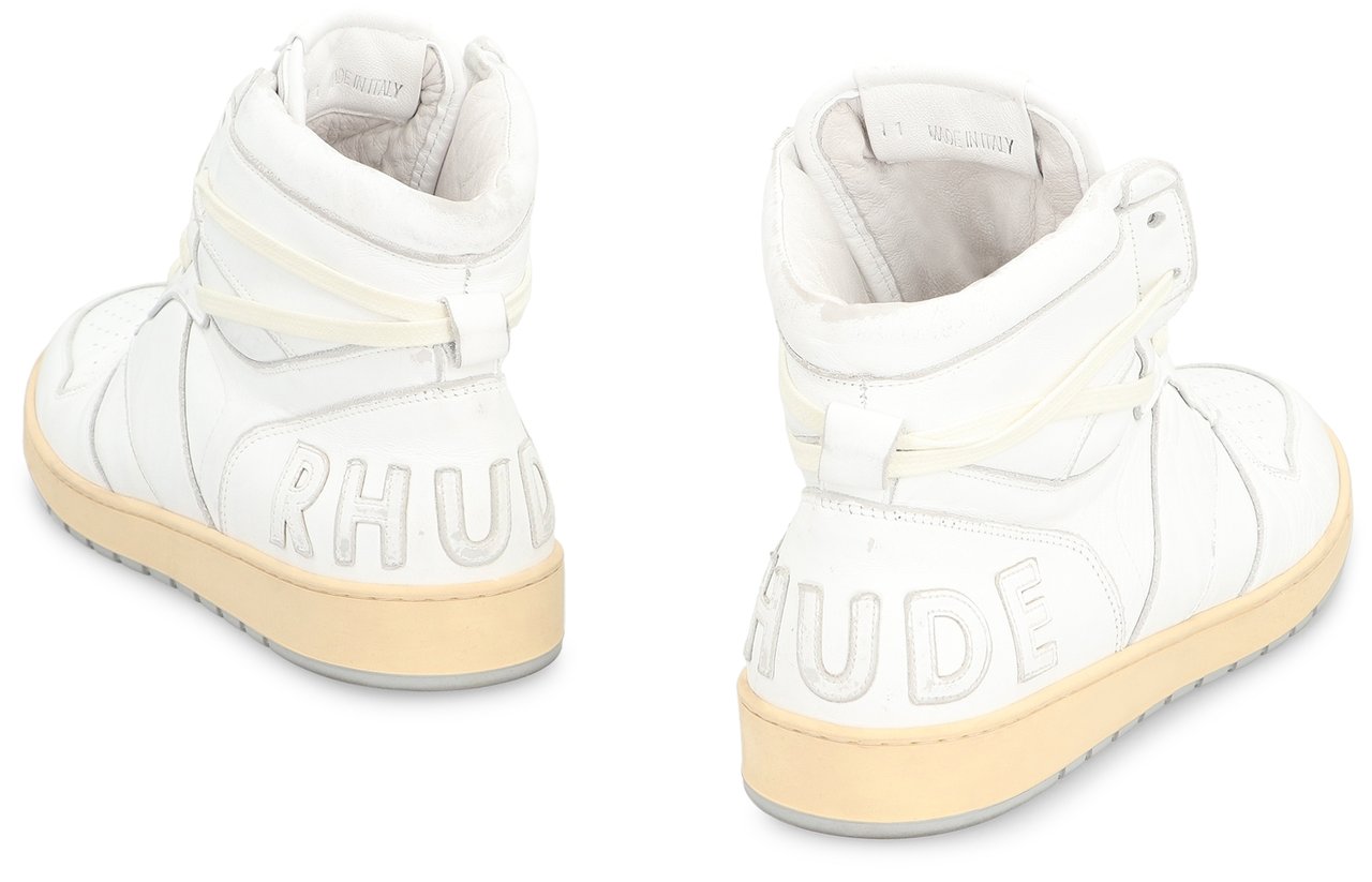Rhude Rhecess leather high-top sneakers Wit