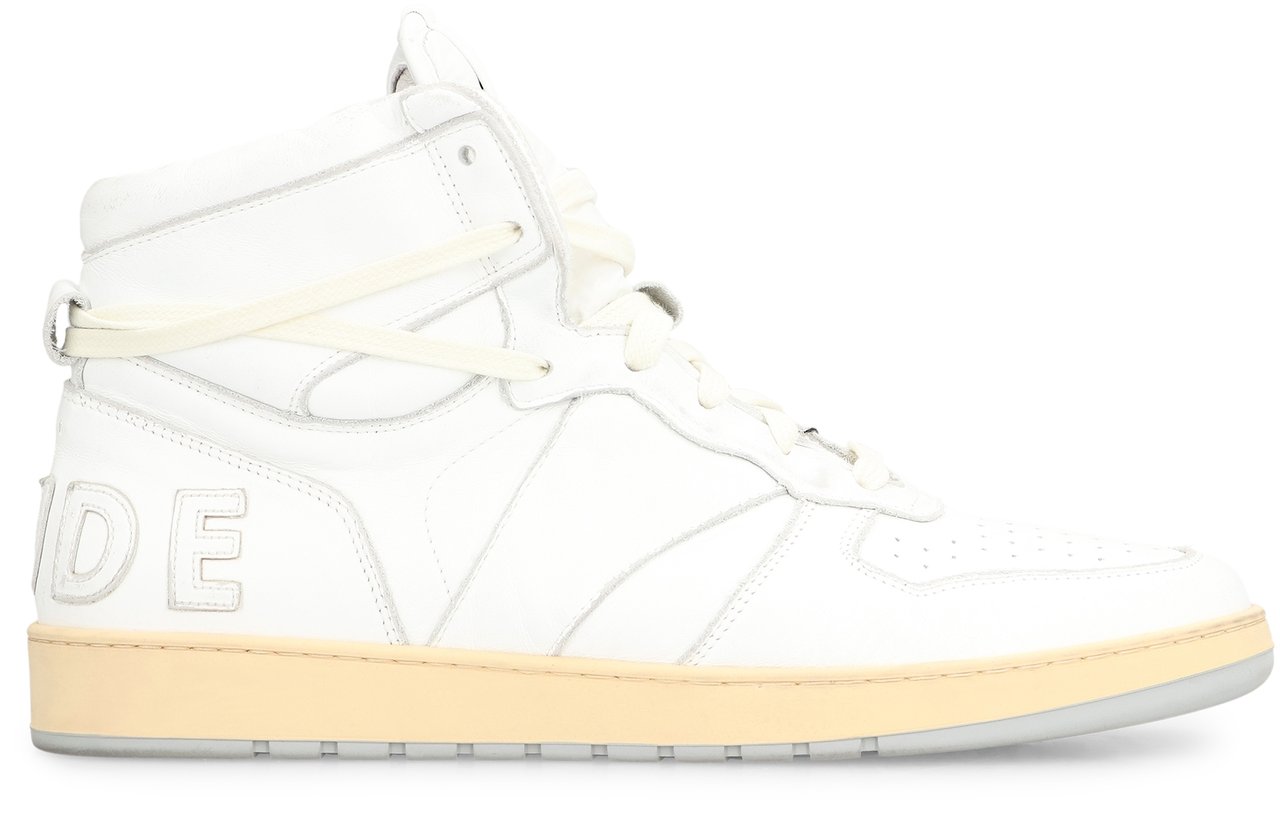 Rhude Rhecess leather high-top sneakers Wit