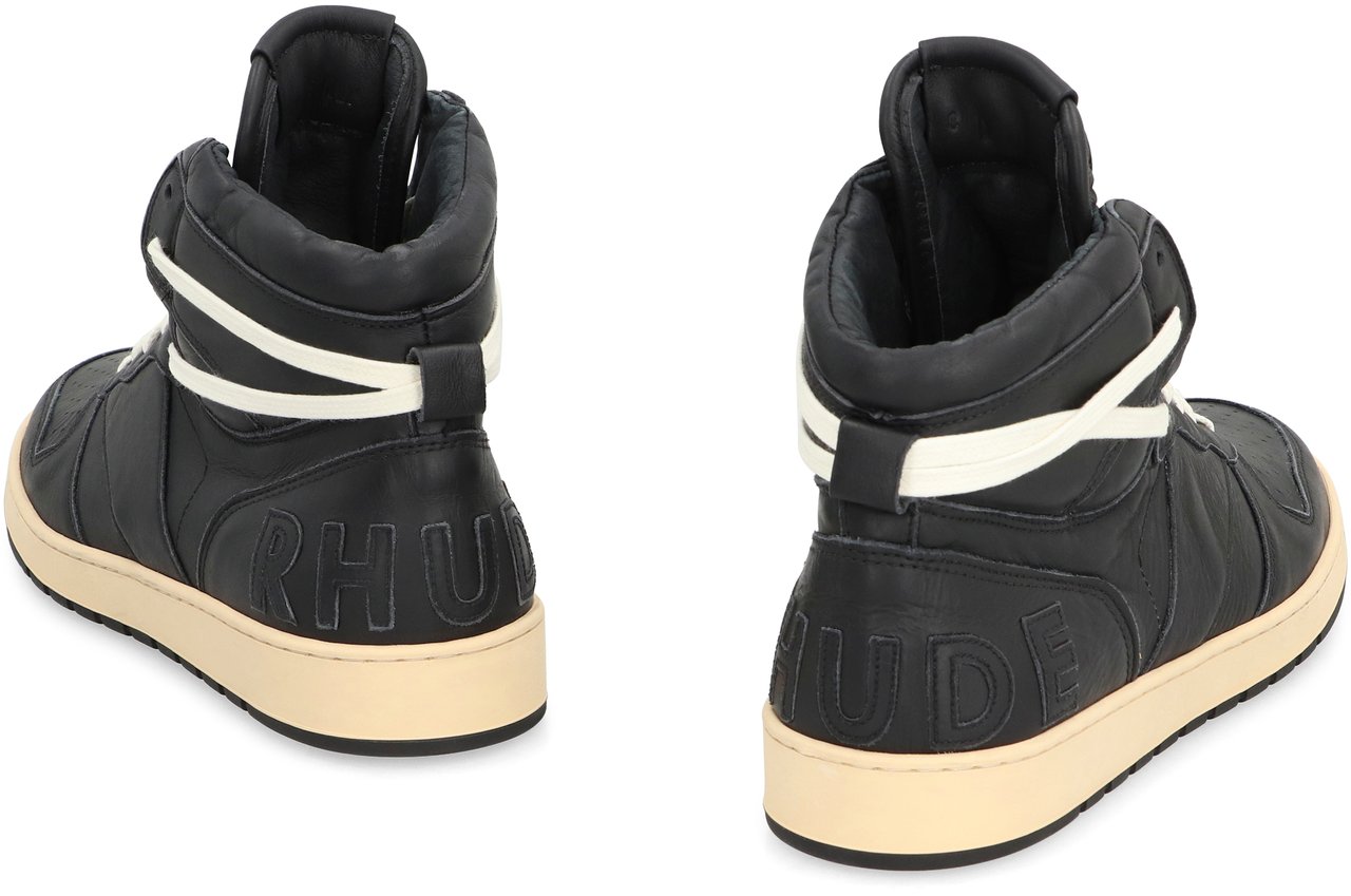 Rhude Rhecess leather high-top sneakers Zwart