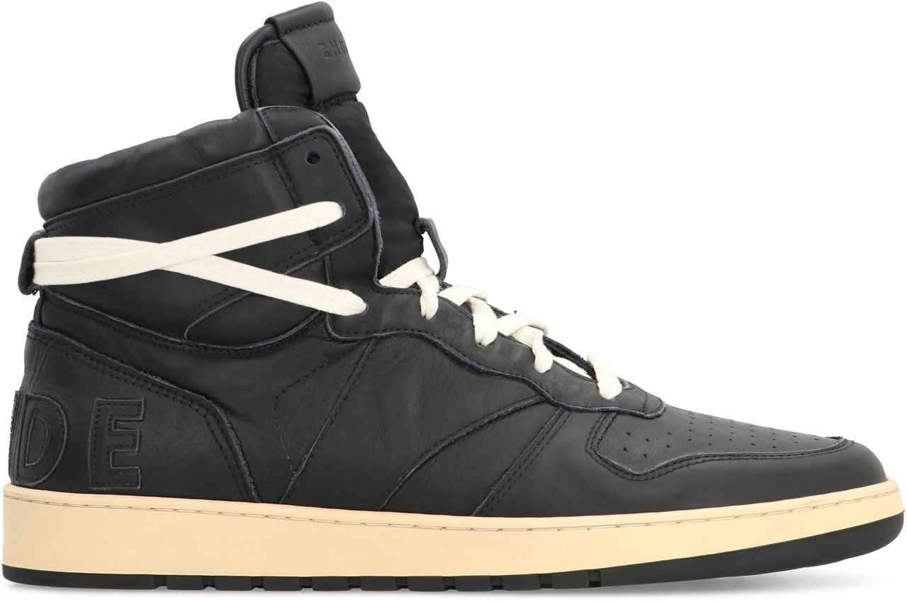 Rhude Rhecess leather high-top sneakers Zwart