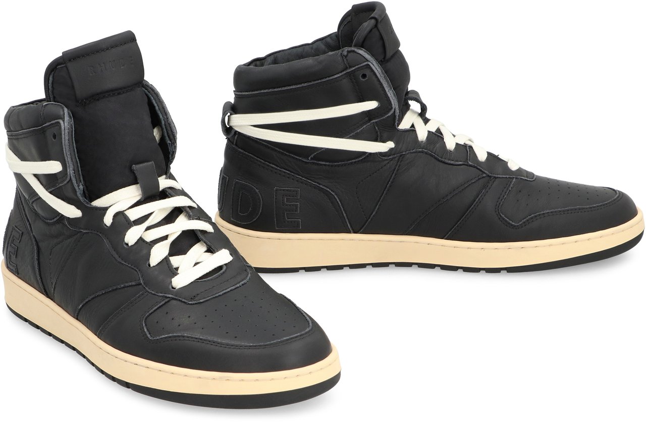 Rhude Rhecess leather high-top sneakers Zwart