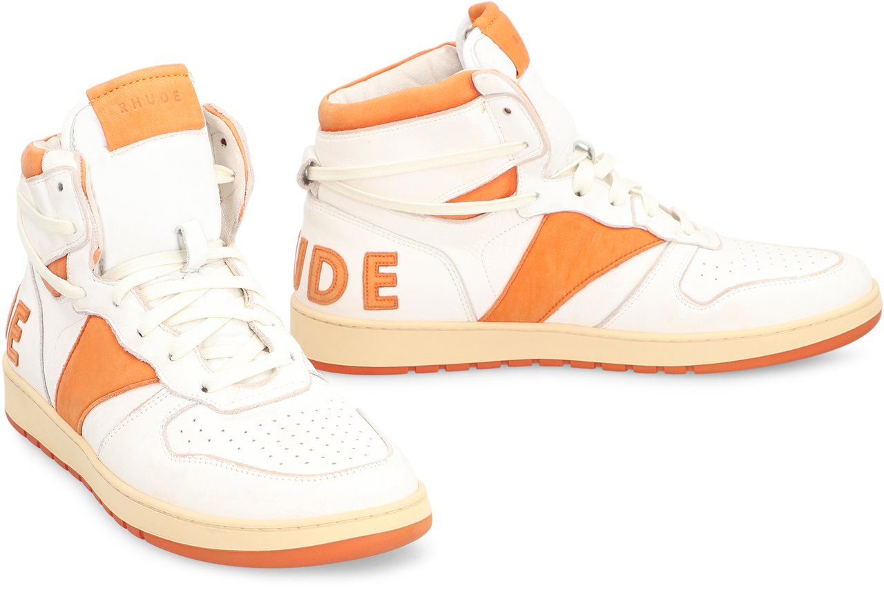 Rhude Rhecess leather high-top sneakers Wit