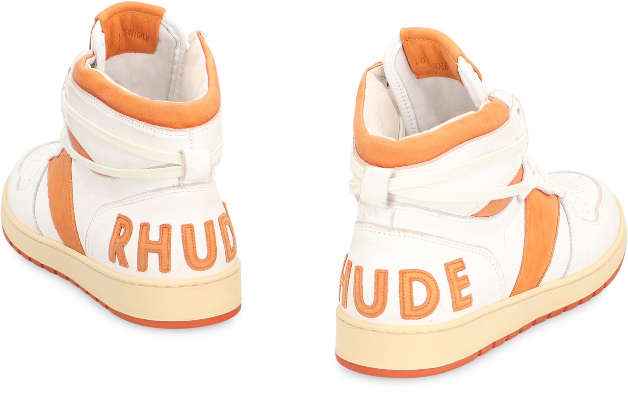 Rhude Rhecess leather high-top sneakers Wit