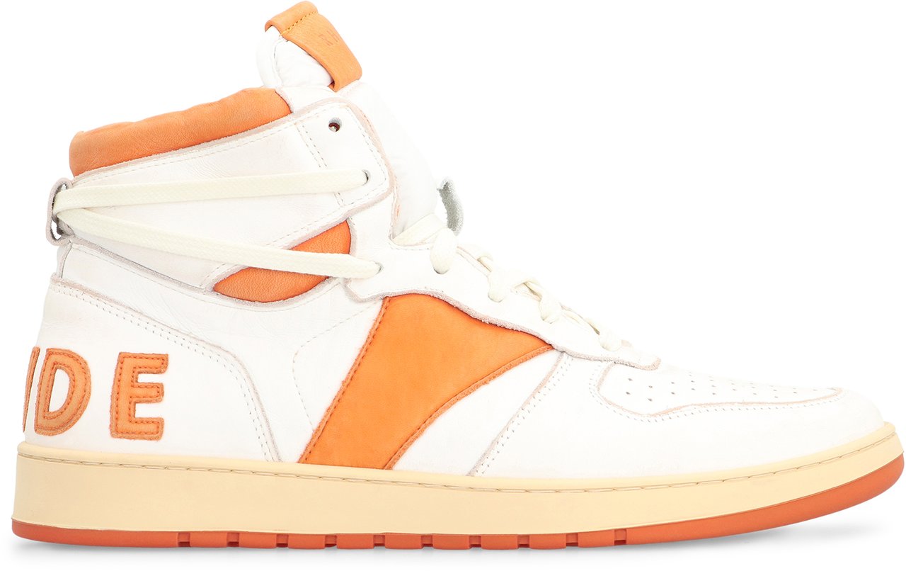 Rhude Rhecess leather high-top sneakers Wit