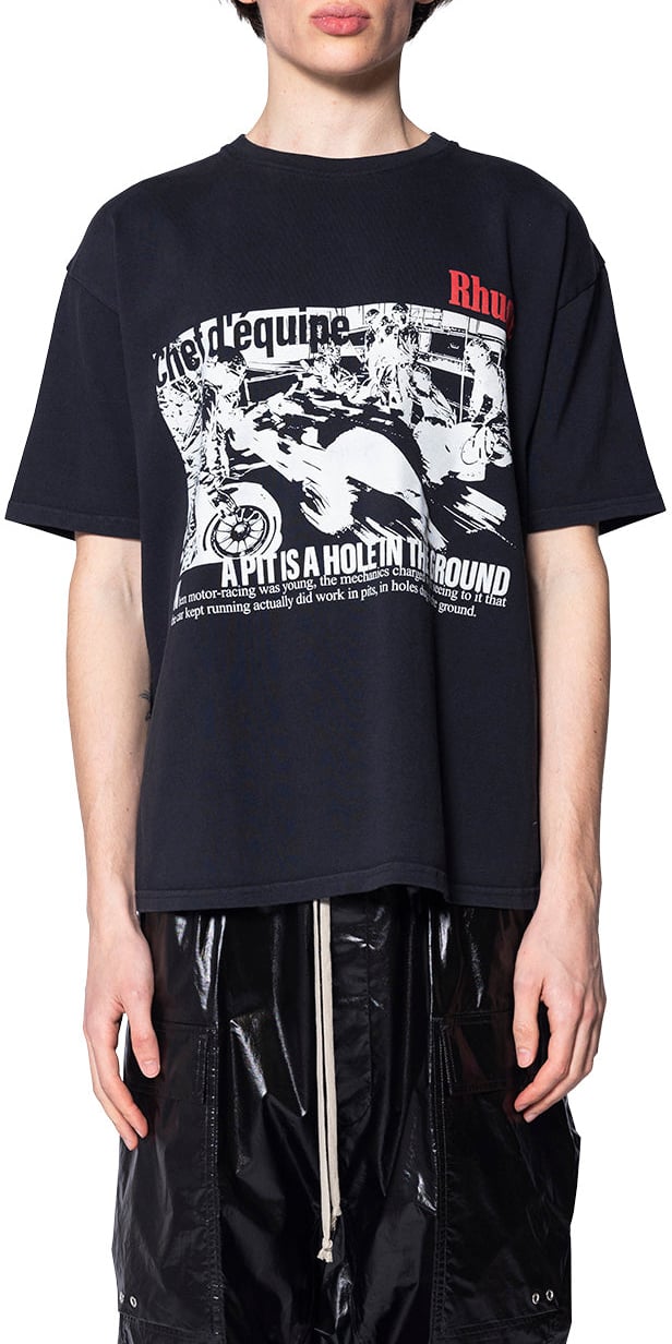 Rhude CHAMPIONS DU MONDE TEE VTG BLACK Zwart