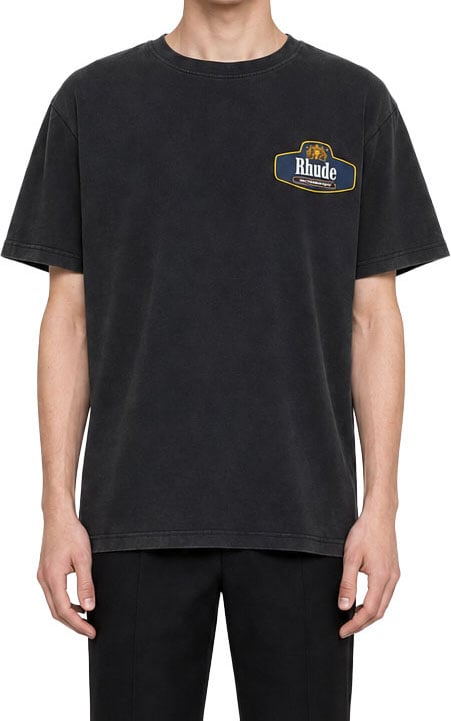 Rhude RACING CREST TEE VINTAGE BLACK/NAVY OS Divers