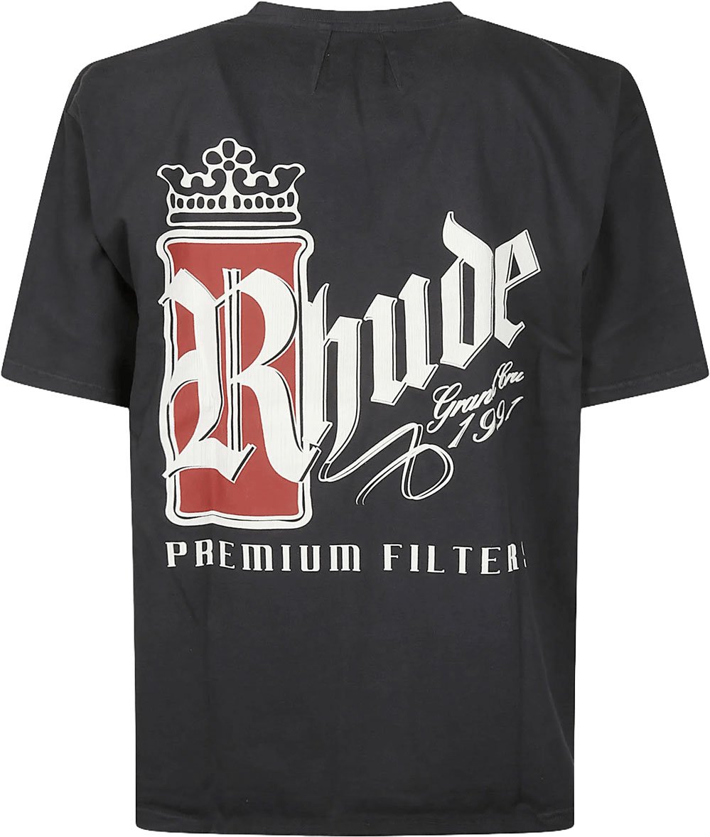Rhude RHUDE FUMAR 91 T-SHIRT VINTAGE ZWART / WIT / ROOD Zwart