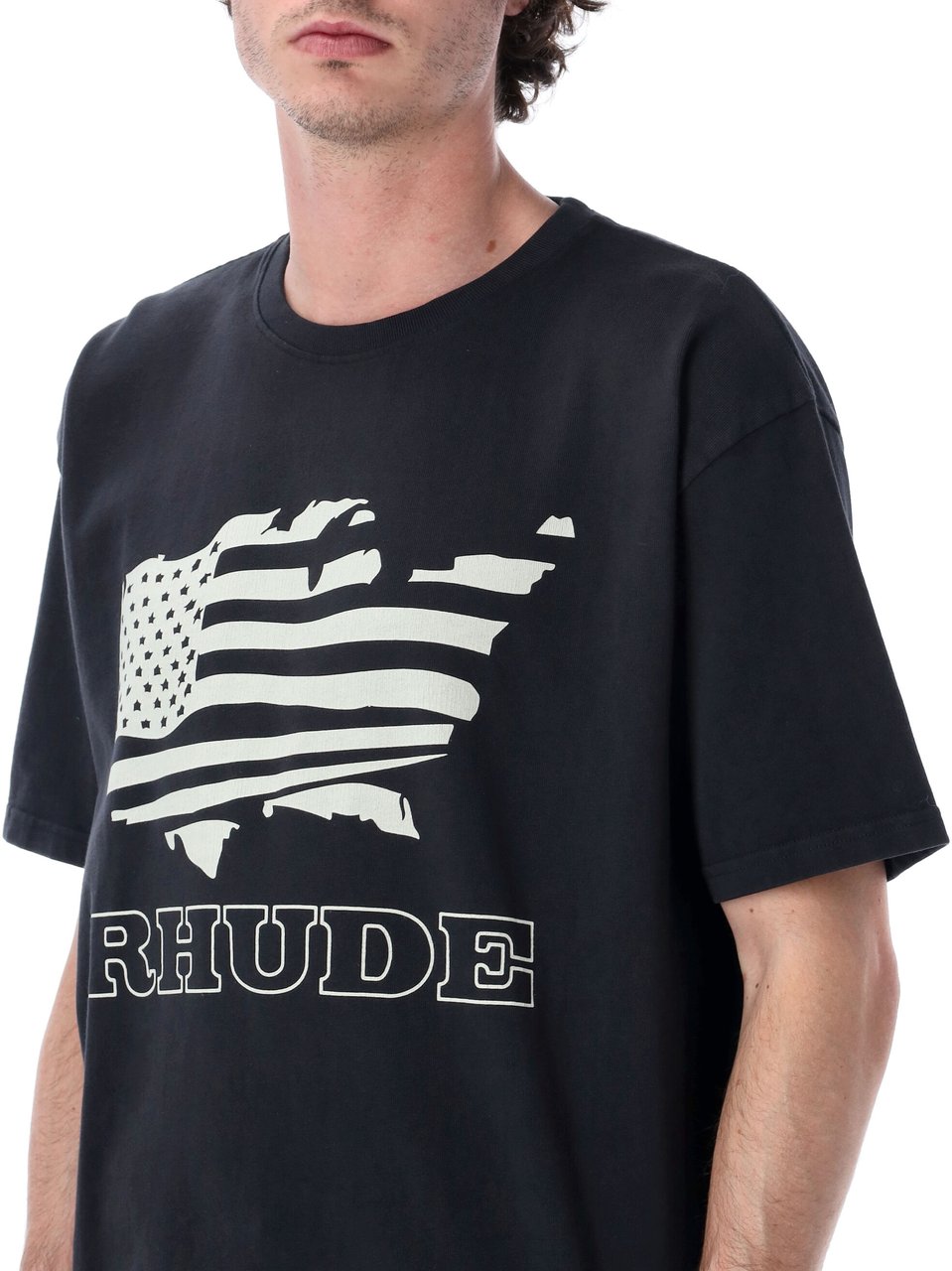 Rhude Banner Tee Vintage Black Donkergrijs