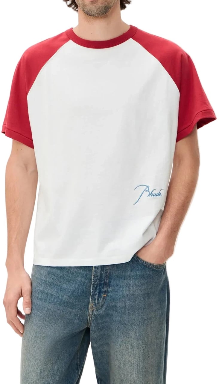 Rhude CLASSIQUE RAGLAN TEE RIVIERA RED WHITE SKY BLUE Divers