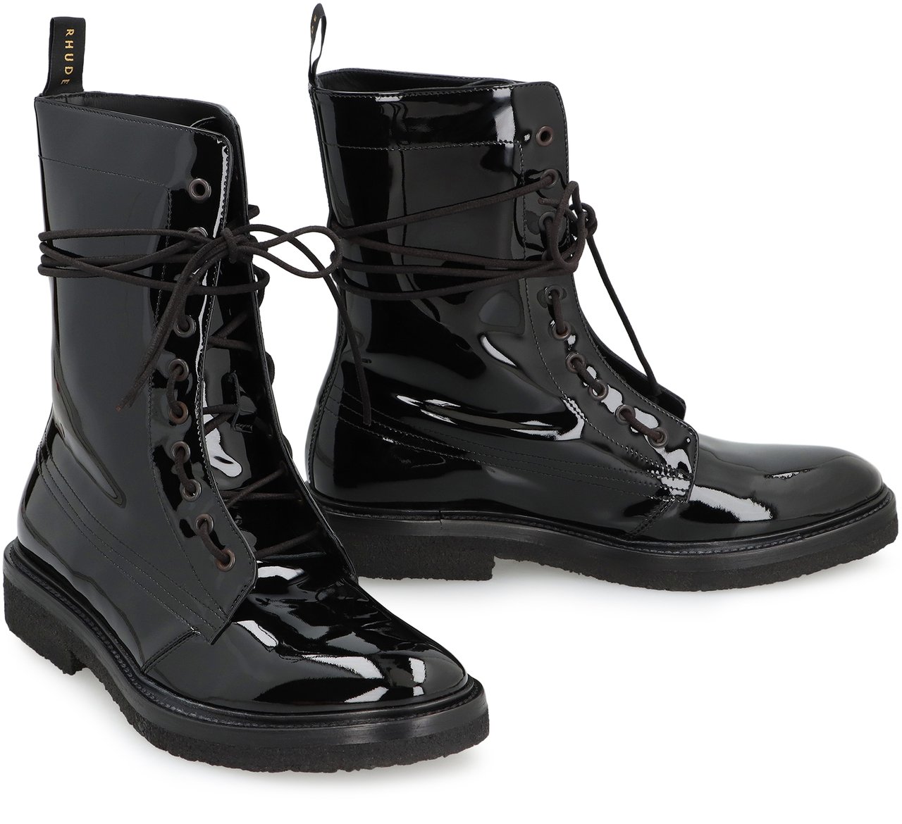 Rhude Rhanger leather combat boots Zwart